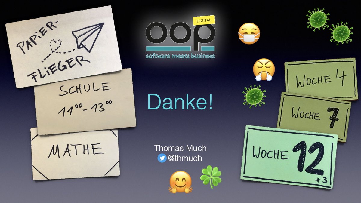 thmuch's tweet image. Hier sind die Folien zum Vortrag „Was mir Homeschooling über (Software-)Teams gezeigt hat“ heute Vormittag auf der @oop_conference. Vielen Dank für den Austausch am Ende der Session! 😊 #OOPdigital #OOP2021

muchsoft.com/presentations/…