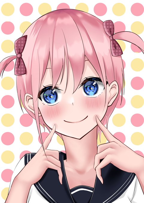 ほめてれさんがTwitterに投稿した中野一花(五等分の花嫁)のイラスト。