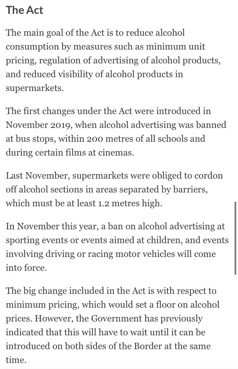 The Irish are going down the same route as the Scots https://www.irishtimes.com/business/retail-and-services/new-rules-on-sale-of-alcohol-come-into-force-today-1.4453221