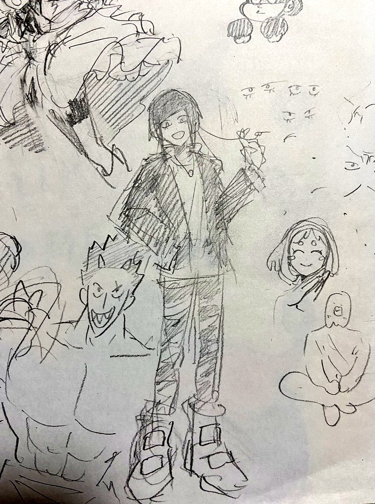 順に可愛く描けた耳郎響香、ガブリエルアグレスト、赤まむし、イカ娘 