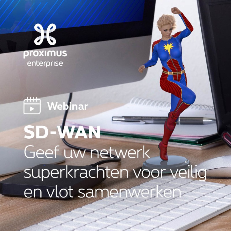 ProximusNXT's tweet photo. SD-WAN tilt uw netwerk naar een hoger niveau met betere connectiviteit en meer continuïteit. Neem deel aan onze SD-WAN webinar op 25/02/2021 van 11:00 tot 12:00.