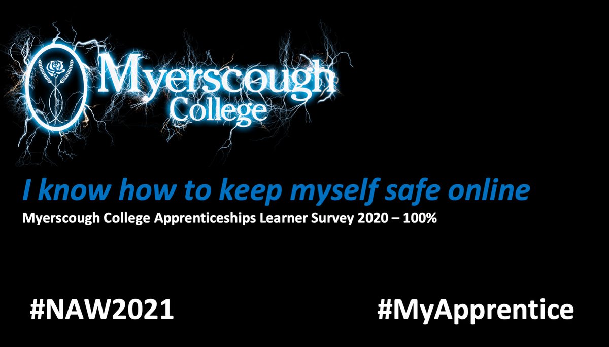 My_Apprentice's tweet photo. 100% of our apprentices in a recent survey said they knew how to stay safe online #NAW2021 #safeguarding #digitalskills #buildthefuture #myapprentice https://t.co/4eJu0Cd8l4