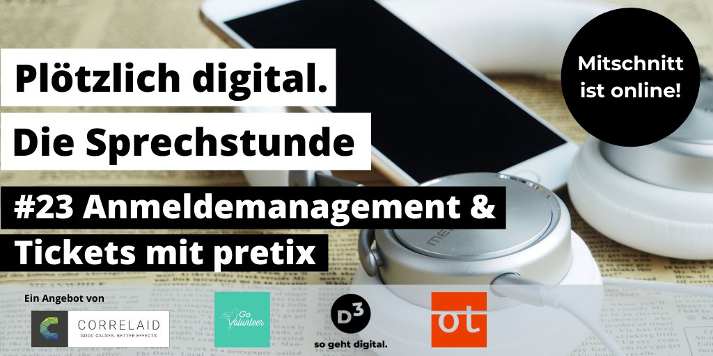 so_geht_digital's tweet photo. In der 23. Ausgabe von #PlötzlichDigital stellten unsere Kolleginnen vom @digisocsummit das Tool @pretixeu vor. Damit könnt ihr euer Anmeldemanagement und Ticketing auf das nächste Level bringen. Verpasst? Kein Problem! Den ganzen Mitschnitt gibt's hier 👉 https://t.co/zROYIgUAcc https://t.co/Bpyb0MmDTs