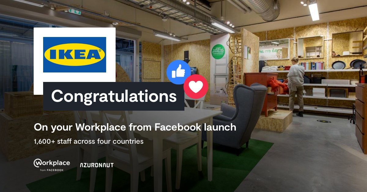 Congratulations IKEA Baltics, who begin their @workplacefromFB journey this month. We're excited to connect and empower your team. 

Workplace will bring their office teams and frontline together in one place to collaborate and celebrate their unique culture.