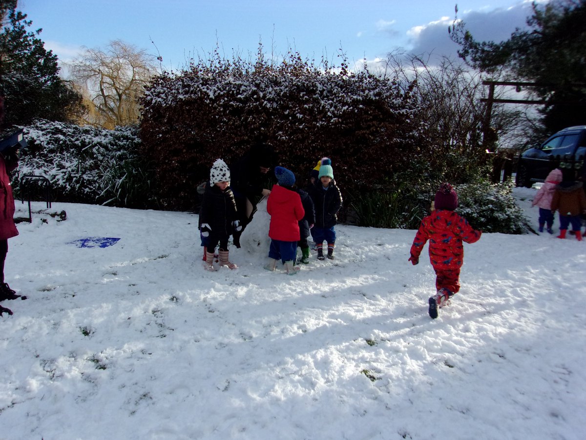 A bit of fun in the snow today for the Pre-School children.