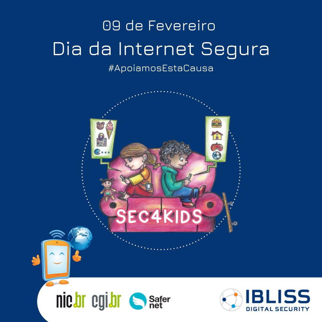 IBLISS's tweet photo. Nosso projeto de Responsabilidade Social, SEC4KIDS, apoia e conscientiza o uso SEGURO da INTERNET, voltado para crianças e seus responsáveis! 

Saiba mais: https://t.co/eTibtWD8AQ

#IBLISS #SEC4KIDS #porumasociedademaissegura #sid2021 #apoiamosestacausa #Safernet #nicbr #cgibr https://t.co/JVuqoGh6dw