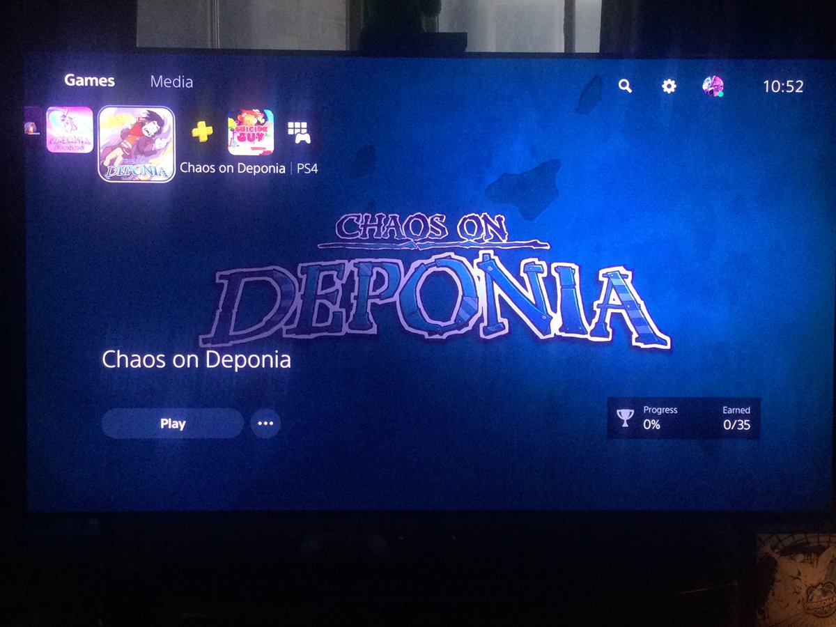 Susperiumking's tweet photo. Hey guys, just a heads up. On the PSN Store Remasters &amp; Retro 75% Off Sale, you can get Chaos On Deponia and Deponia Doomsday for £0.99 pence each and there both easy Platinum games. 🥰🥳😋 #Deponia #PSNSale #Playstation5  Goodbye Deponia is missing, not sure why ? https://t.co/LHkRfrIvvA