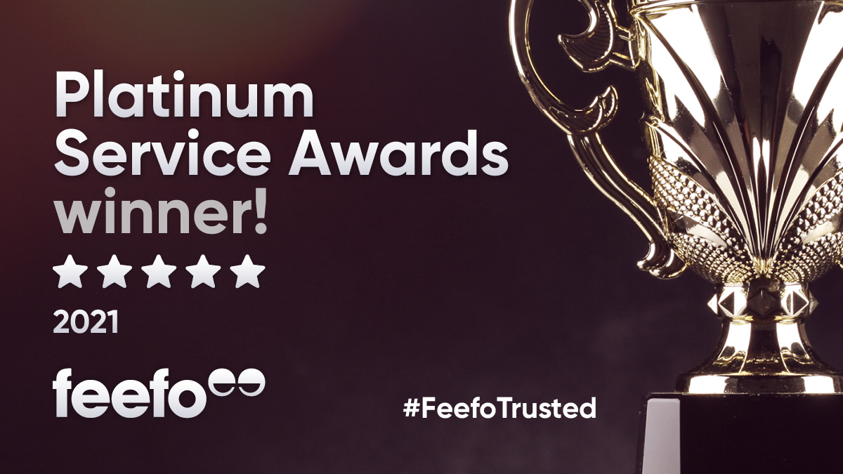 We’re delighted to share we’ve been awarded the title of Platinum Trusted Award for Service from <a href="/Feefo_Official/">Feefo</a>. Having taken gold in 2019, we’re delighted in 2020 we were able to go one step further to achieve the highest accolade Feefo can award brands for customer service.