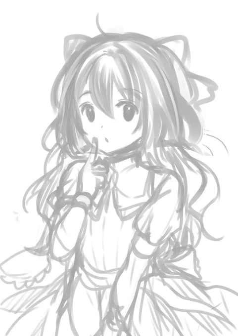 表紙の色塗りに行き詰ったのでアリスちゃんをシルエットで捉えて描く練習 
