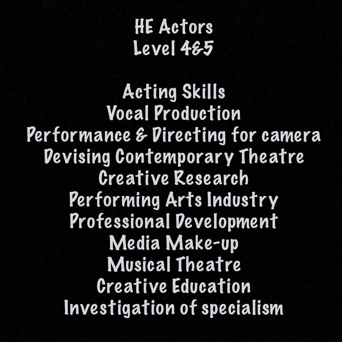 Take a look at our Higher Education opportunities <a href="/BSDCofficial/">BSDC</a> 

Spotlight on ACTING 🎭