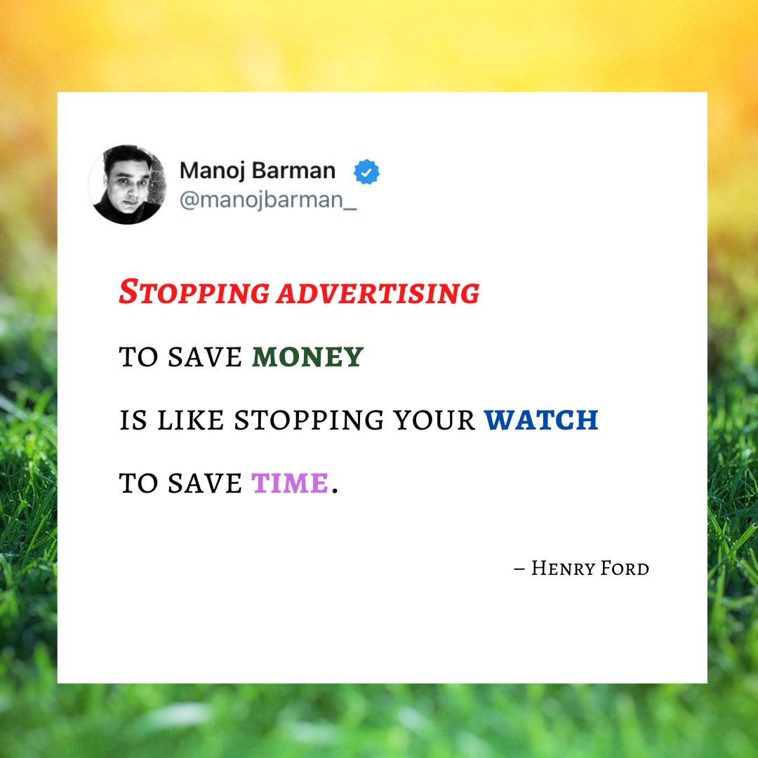 manojbarman_'s tweet photo. Think about it. 🤔
#advertisingcampaign #outofhomeadvertising #marketingstrategy #businesslife #enterprenure #savebusiness #growbusiness #advertisingisimportant #surviveinbusiness #keepgoing💪 #keephustling #henryfordquotes #henryford #successinbusiness #businessmind https://t.co/ZtFkMQBvHw