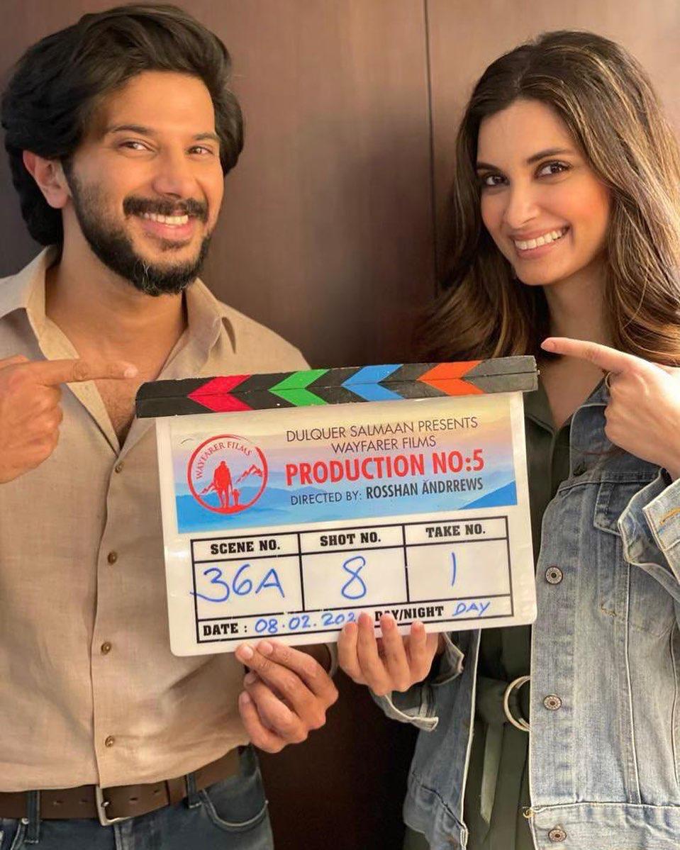 filmfare's tweet photo. #DulquerSalmaan and #DianaPenty kick start shooting for their next project. https://t.co/XF9L2jMIBU