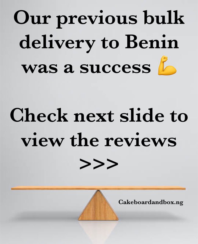 We are surely hitting every state, delivery to Benin  was a huge success 

We say a big thank you to all that bought from us,💪💪

Let's do more And more 
.
.
#DemNoBornYourPapaWell #lagosbakers #beninbakers #benin #cakesinbenin