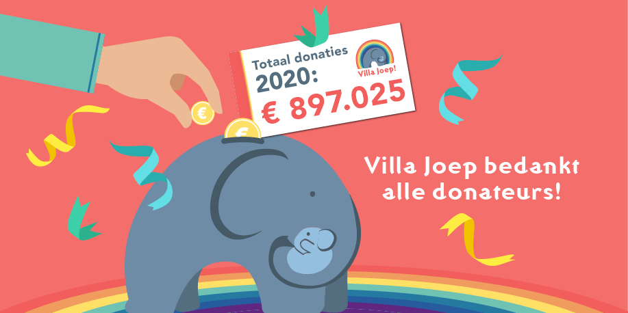 Villa Joep bedankt alle donateurs! Veel dank voor jullie betrokkenheid, inzet en steun! Dankzij jullie is er in 2020 een fantastisch bedrag opgehaald en dat is echt heel bijzonder in deze corona-tijd... Wij zijn jullie hiervoor ontzettend dankbaar! 🙏