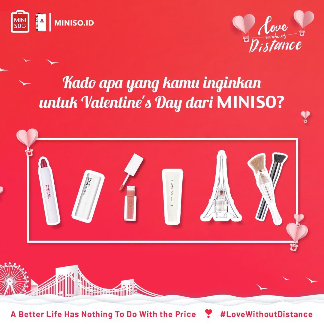 MinisoIndonesia's tweet photo. Valentine’s Day is around the corner! Hmm kalo disuruh memilih, Miniso Friends mau kado Valentine yang mana nih? #LoveWithoutDistance #Miniso #MinisoIndonesia https://t.co/gR4HkZ9Lyb