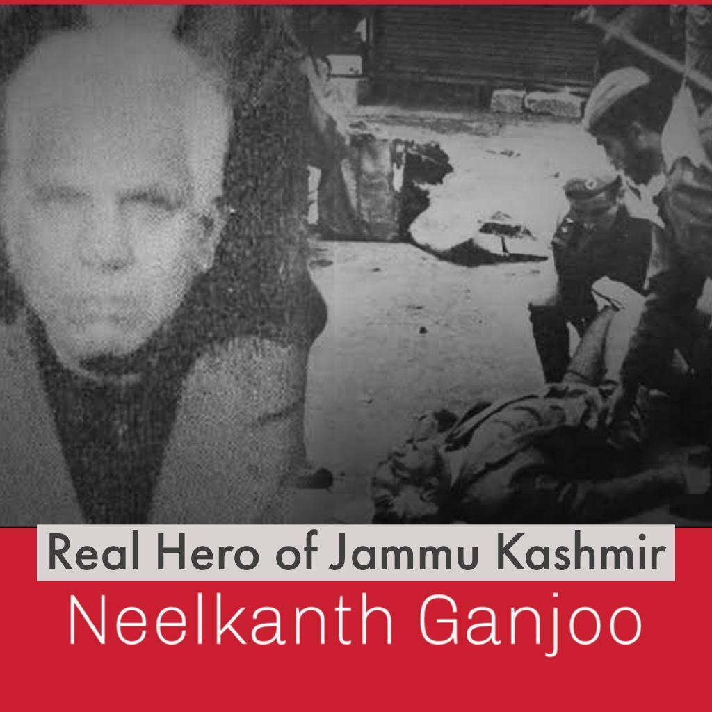 Neelkanth Ganjoo was a high court judge in J&K was martyred on 4 November 1989 by group of three terrorists who surrounded him & attacked him in the Hari Singh Street market near the High Court in Srinagar  #RealHeroOfJK @KashmirFiles  @vivekagnihotri  @SouravArts
