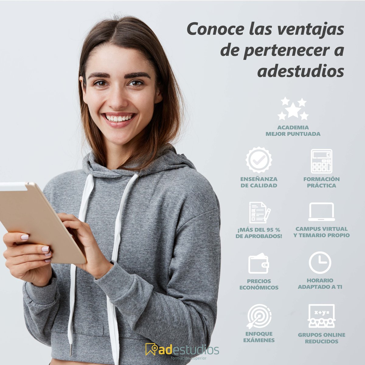 ad_estudios's tweet photo. 🤓 Cuando eliges #ADestudios sabes que estás escogiendo lo mejor para ti y tu #educación. 😉 ¿Sabes por qué?  Conoce nuestras #ventajas en https://t.co/3ha8lN9EPM ⬇️⬇️ #academiaonline #clasesmálaga #formaciónsuperior https://t.co/2Trs9cezRh