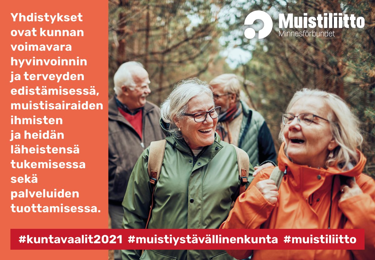 Muistiliitto's tweet photo. Muistiystävällisessä kunnassa järjestöjen tuki on osa muistisairaan sujuvaa palvelupolkua ja kunnan palveluiden lisäresurssi.

Lue lisää kuntavaalitavoitteistamme: https://t.co/Fvy8WlJdlO.

#kuntavaalit2021 #muistiystävällinenkunta #muistiliitto https://t.co/WNMs7vuNKT