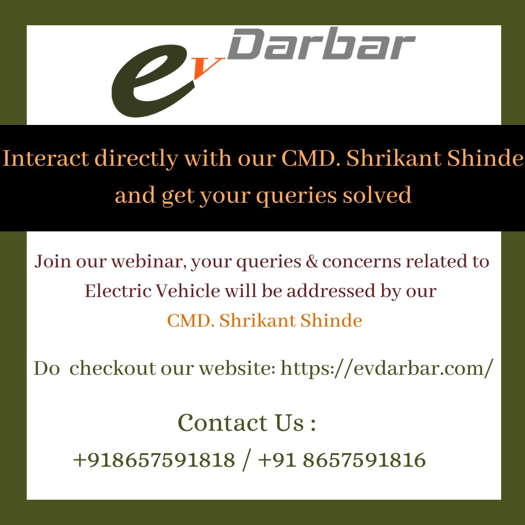gogoa1com's tweet photo. Opportunity to get solved your electric-vehicle related queries & concerns directly from our CMD Shrikant Shinde
Do check out our website
https://t.co/lMJa105ARj
https://t.co/PKbIL0MuFV
#Electric_Vehicle #World_of_EV #GoGoA1 #Webinar #Expert #Conversion_kit #Convert_vehicle https://t.co/6aZENoO4SD