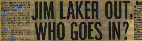 His honorary membership of Surrey and MCC were revoked. Although they were later restored, Laker never played First-Class cricket again.