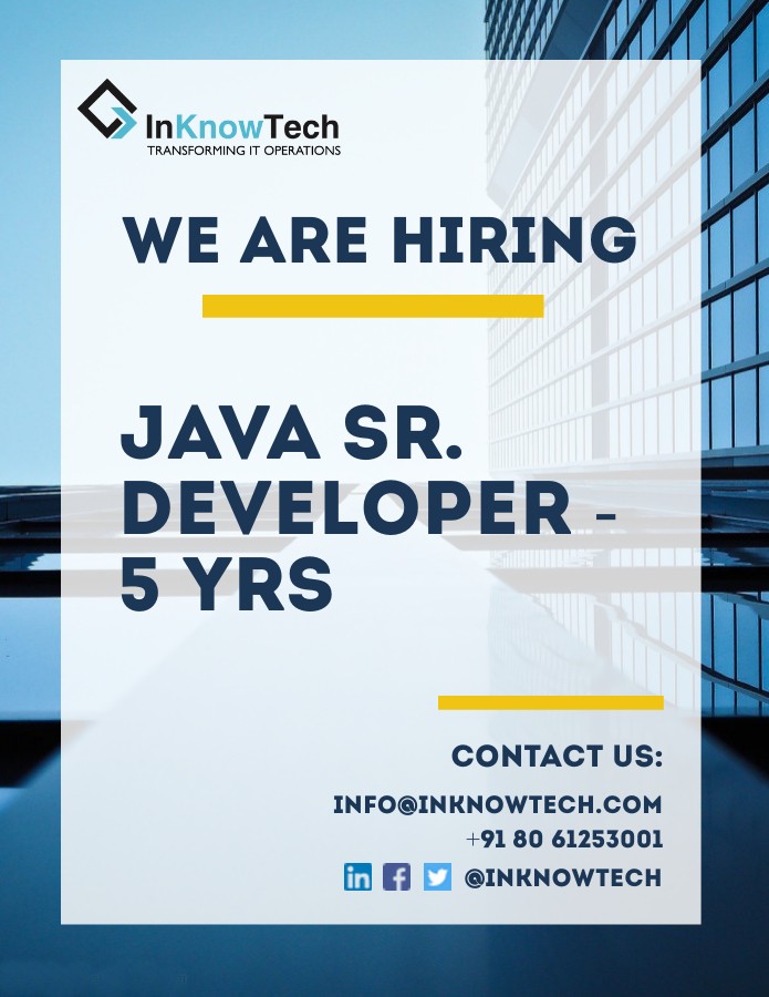 InKnowTech's tweet image. #javajobs
Hiring for Java Technical Lead - inknowtech.com/carriers/java-…
Hiring for Java Sr Developer: inknowtech.com/carriers/sr-ja…
Hiring for Java / J2EE Development Engineer: inknowtech.com/.../java-j2ee-…
#javaengineer #javadevelopers #javalead #j2ee #softwareengineerjobs