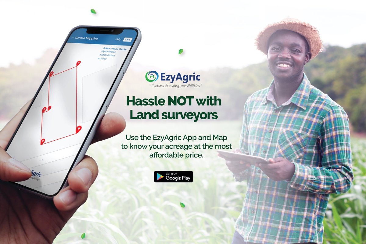 ezyagric's tweet photo. Hello there!
Don't stress yourself up looking for expensive land surveyors to Map your garden.ππΎ
Simply get the #EzyAgric App here https://t.co/iUv0ANJxT1 and Map Now with just a ClicK. π
#EndlessFarmingPossibilities #FarmManger #GardenMapping https://t.co/D0g3lnQEZ8