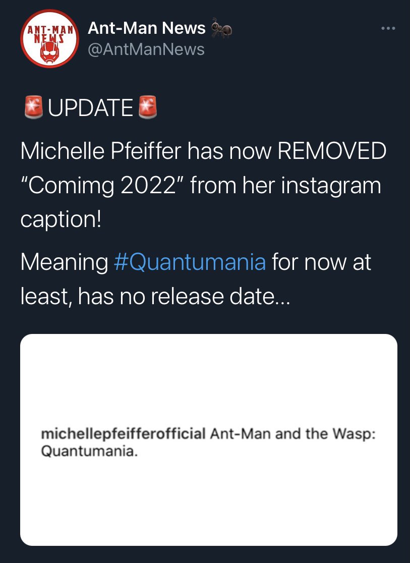 day 39 - still thinking about how michelle pfeiffer removed "coming 2022!" from an instagram picture of hers related to quantumania