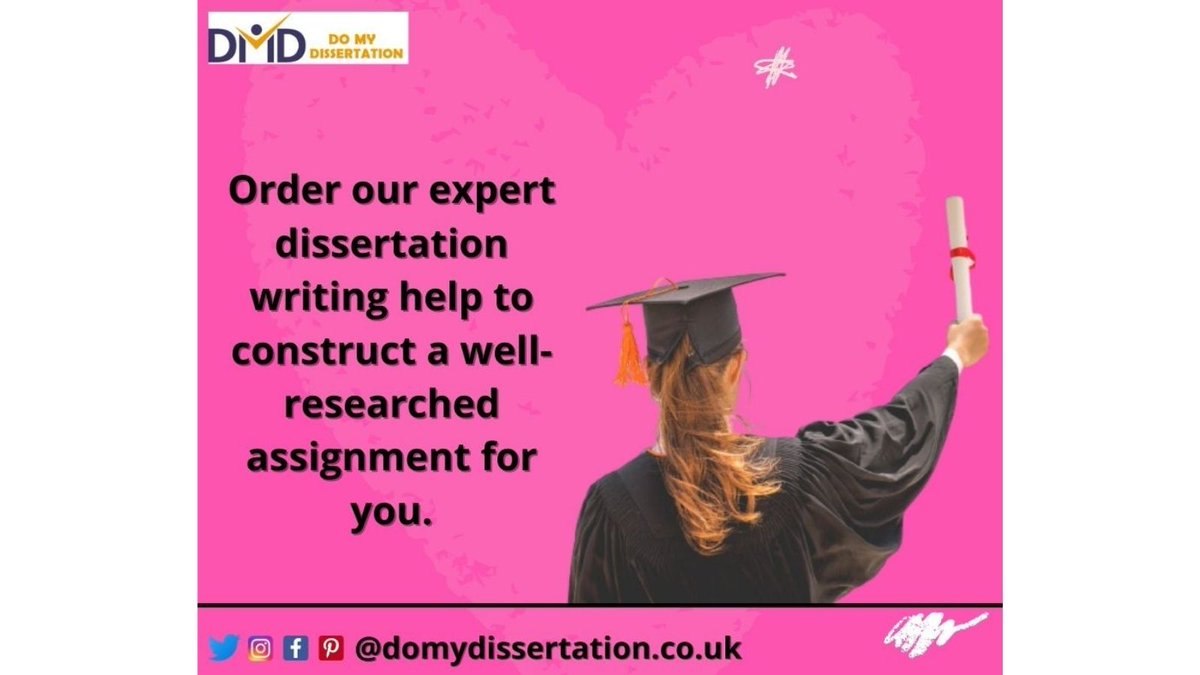 DissertationDo's tweet image. Do my dissertation experts are known for their finest writings all over the globe, especially in the UK. You can get assistance of do my dissertation at pretty economical prices.
domydissertation.co.uk
#accuratecontent #discountedrates #freeplagarism