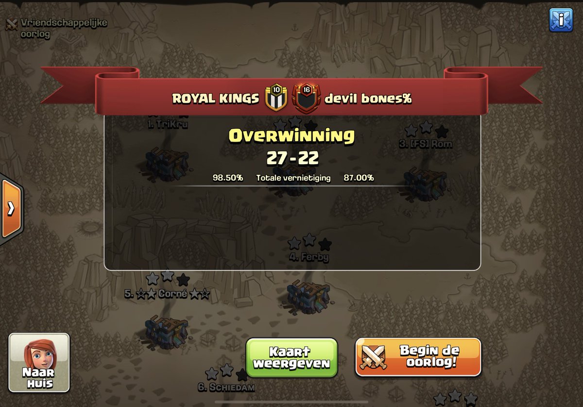 Last CCF Sapphire war before the play-offs. 

ROYAL KINGS will play the play-offs of CCF Onyx/Sapphire/Excellency. 

Great job team!