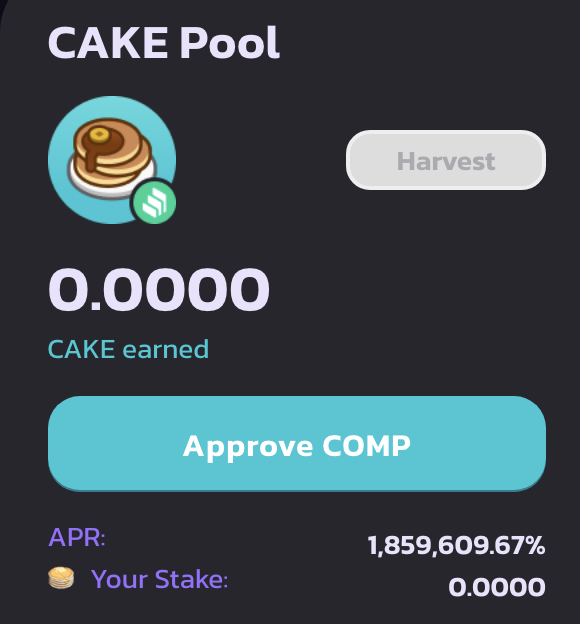 PancakeSwap's tweet image. Stake COMP-ETH to farm $CAKE.

Stake $COMP to earn $CAKE in the Syrup Pool. 

@compoundfinance welcome to #BSC. 

🥞 pancakeswap.finance