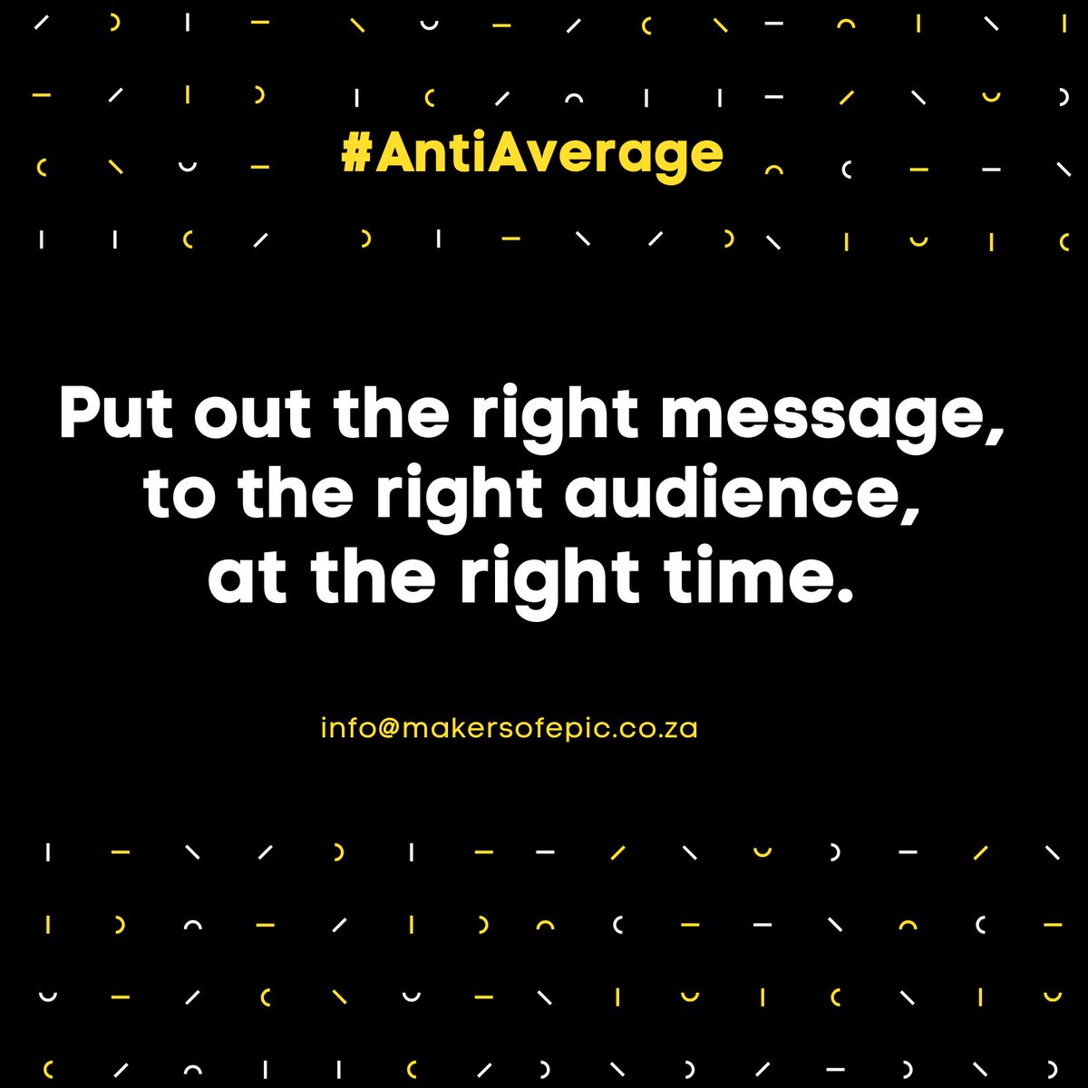EpicAnti's tweet photo. If you don't, you're competition will deliver that experience.

#SmallBusiness #brandbuilders #BrandAgency #tuesdaymotivations #makersofepic #Durban https://t.co/nH8HfuiTVo