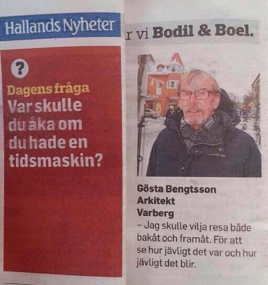 Vil bare minne alle der ute om at det i dag er 9. februar, den offentlige og internasjonale Gösta Bengtsson-dagen. Gösta, det misantropiske geniet fra Varberg, kan rett og slett ikke siteres nok.
