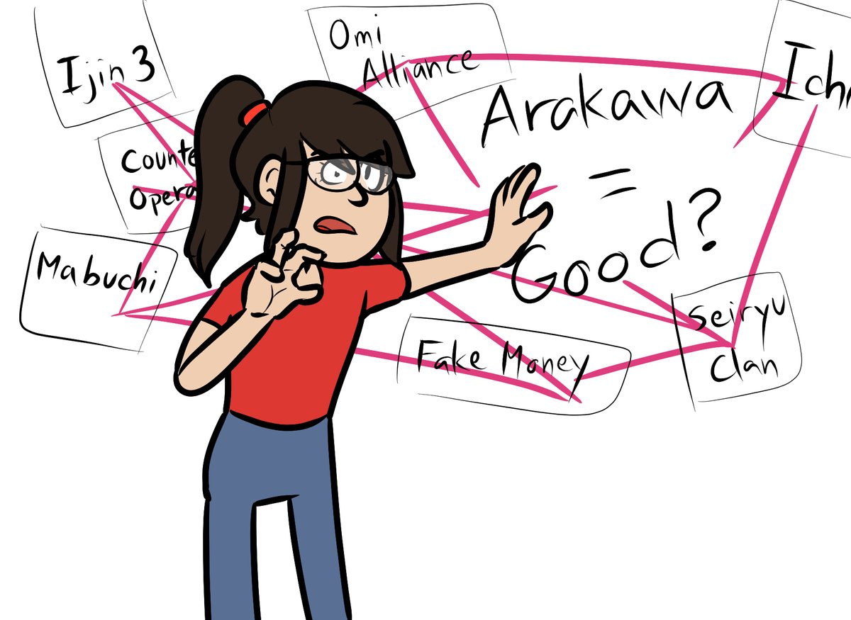 AmigoLupus's tweet photo. Drew something for @PAMaster2's stream of Yakuza: Like A Dragon. PA laying down everything that's happened in the plot so far and trying to see how it's all connected had me in stitches. https://t.co/OFYWgx3T3S