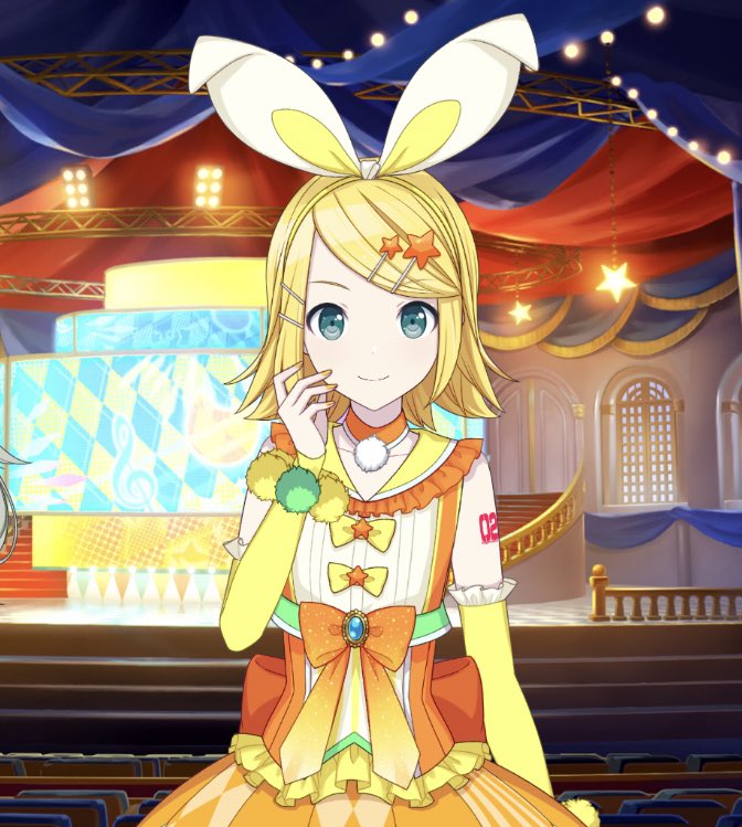 メイちゃん 5 ワンダショのリンちゃん Mvには出てたけどストーリーで絡むのは何気に初なんよな うさ耳デカリボンめっちゃ可愛い そして鏡音ツインズは二度と離れないでくれ ちょっと心臓に悪いですわ プロセカ