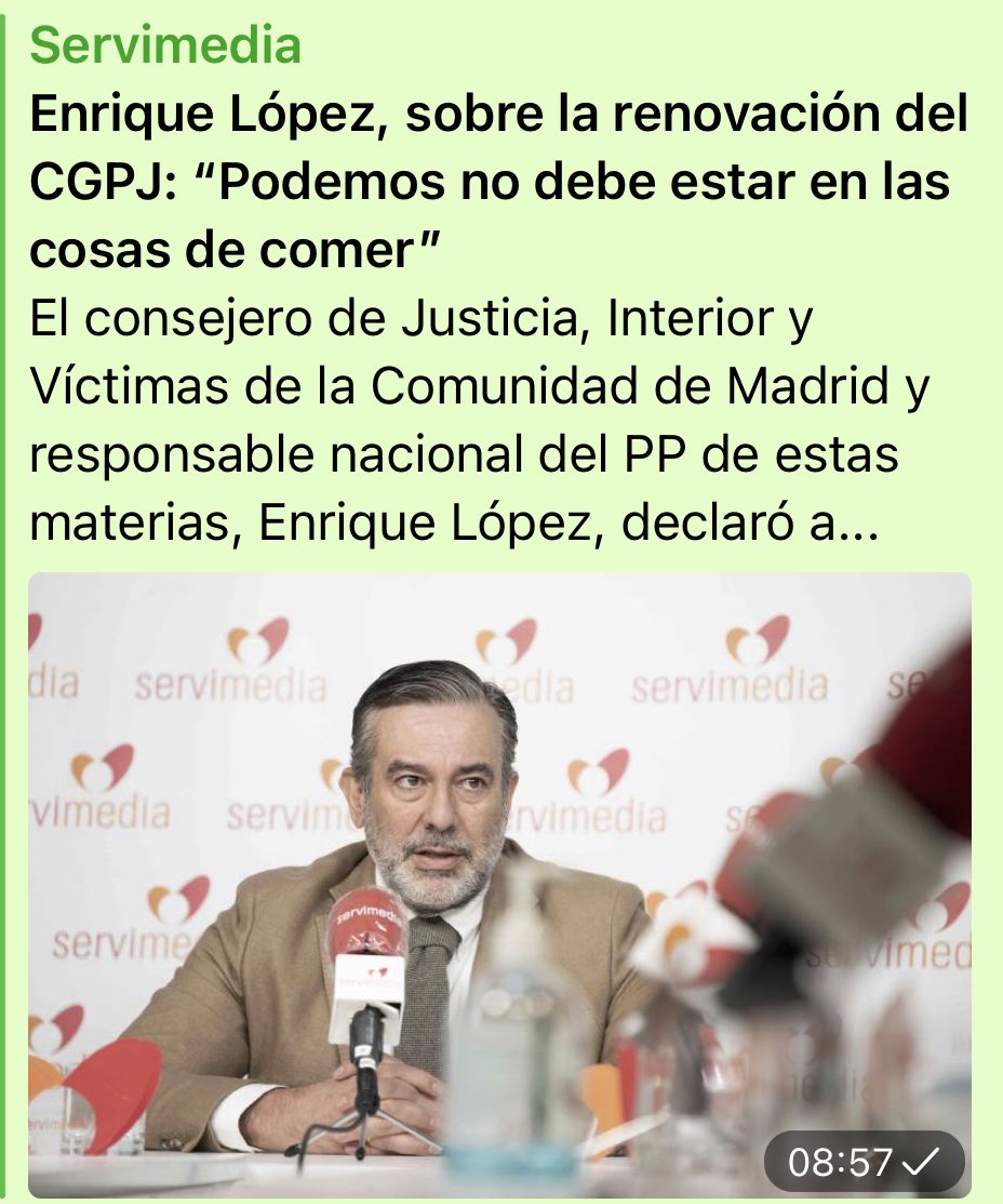 PabloIglesias's tweet photo. Juez/político Enrique López:

-Apartado en 2015 del caso Bárcenas por cercanía al PP
-Condenó a Valtonic a 3,5 años
-Consejero de IDA
-“Negociador” de Casado para la renovación del CGPJ
-Mientras ejercía como juez, mediaba entre Bárcenas y el PP
-🍹🏍🍸

Normalidad democrática https://t.co/BSjq2lOkKd