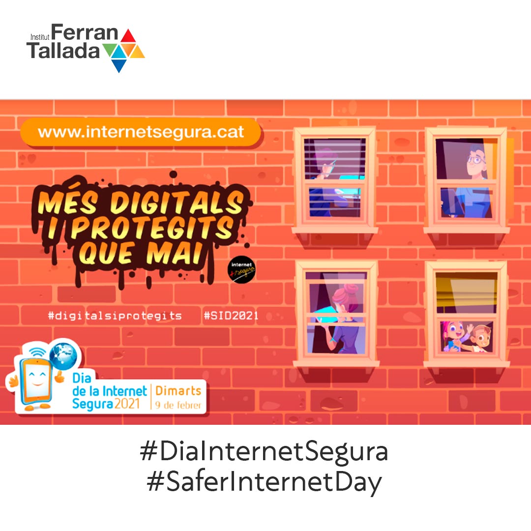 Ferrantallada's tweet photo. Avui se celebra el #DiaInternetSegura, una cita d’àmbit mundial - també coneguda com el #SaferInternetDay- que enguany parlarà sobretot de #FrauDigital i #Suplantacio d’Identitat.
👉+info: https://t.co/l5UOVV0xBr
#SID2021 #StopFrauDigital #DigitalsiProtegits @internetambseny https://t.co/y72F3Fmp8Y