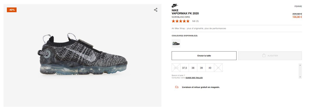 vapormax plus taille 37