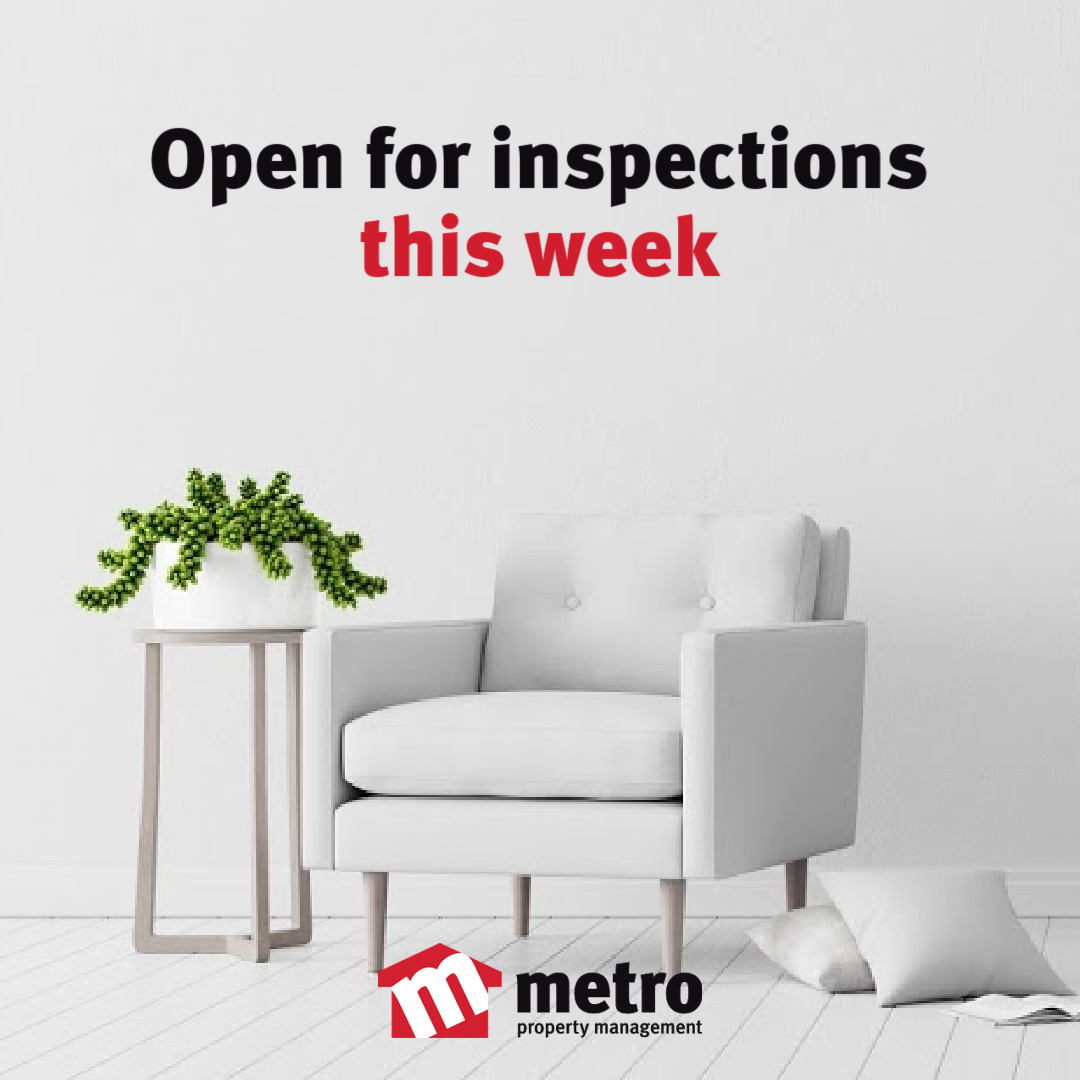 OPEN INSPECTIONS: Looking to make the move to a beautiful new residence? Maybe you’re wanting a bit more space, a backyard or an additional bedroom? Take a look at our upcoming inspections here: bit.ly/3jbaxGQ #WeArePropertyManagement #MetroPM