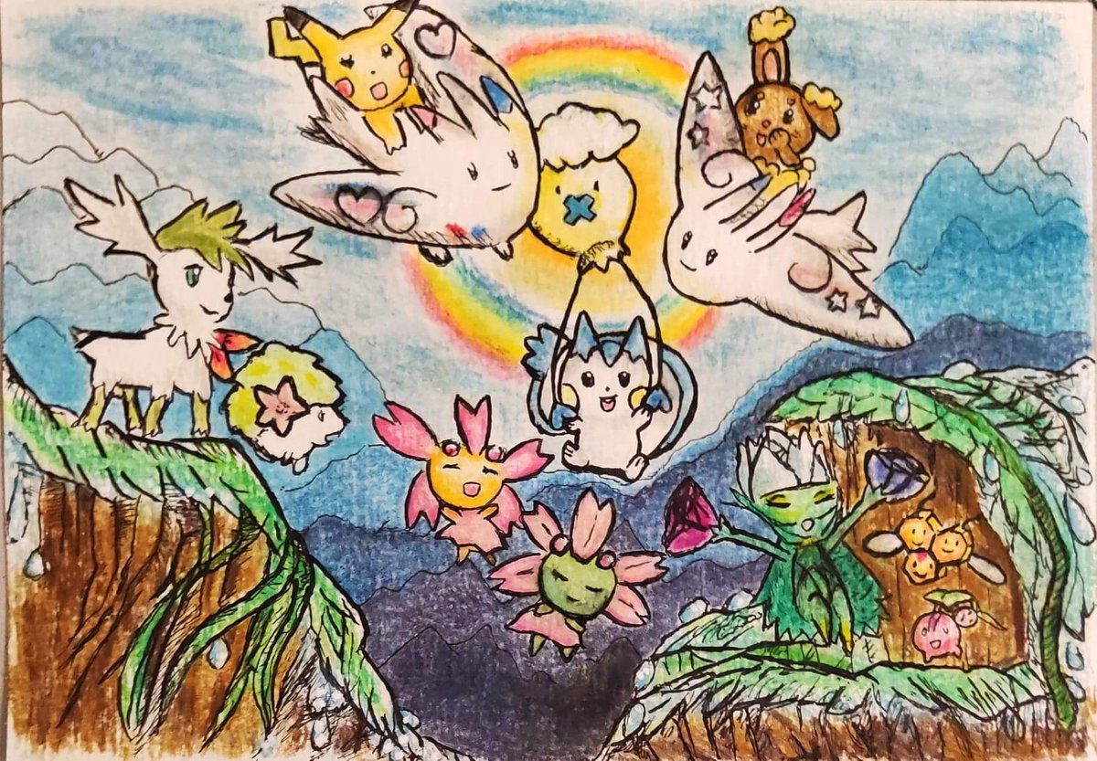Fly high, Pachirisu! ('Any child who mistakes Drifloom for a balloon and holds on to it could wind up missing') #pokemon #pikachuface #pachirisu #Shaymin #pride #lgbtqtwitter #loveislove #animeartist #artistsontwitter #PleaseRT #Anitwt #artshare I hope #ParkSeJun sees this 🥰
