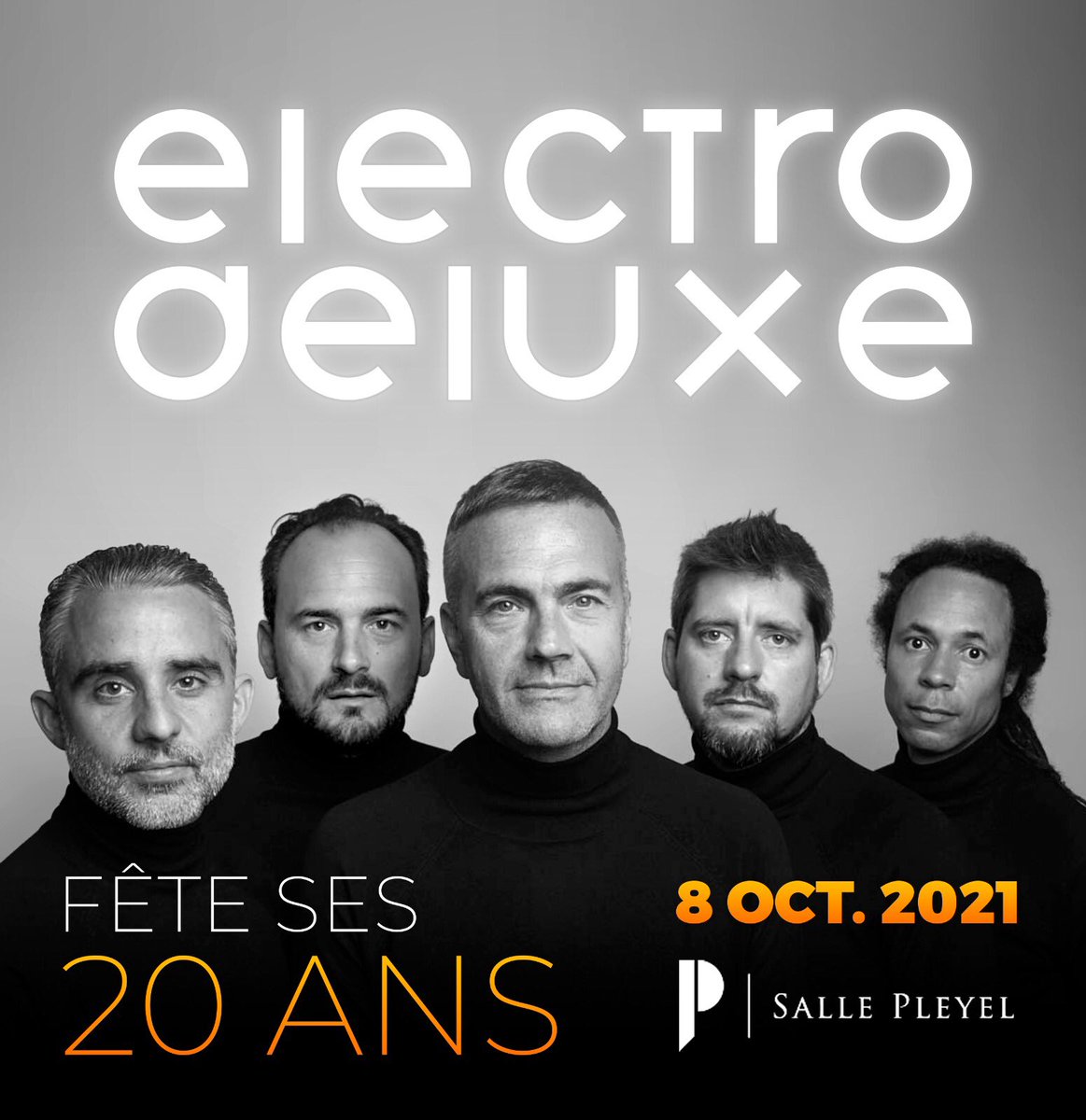 ELECTRO DELUXE fête ses 20 ans <a href="/sallepleyel/">Salle Pleyel</a> 
Vendredi 08 octobre 2021
🎫 BILLETTERIE OUVERTE : tinyurl.com/y5k5g769
#electrodeluxe #pleyel #anniversaire #20ans #funk #jazz #bigband