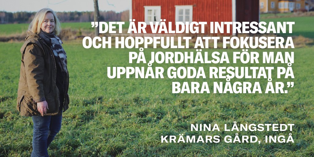 ”Det är väldigt intressant och hoppfullt att fokusera på jordhälsa för man uppnår goda resultat på bara några år.” säger lantbrukare Nina Långstedt, Krämars gård, Ingå 
 #RegenerativtJordbruk #uvopisto #CarbonAction #UudistavaViljely