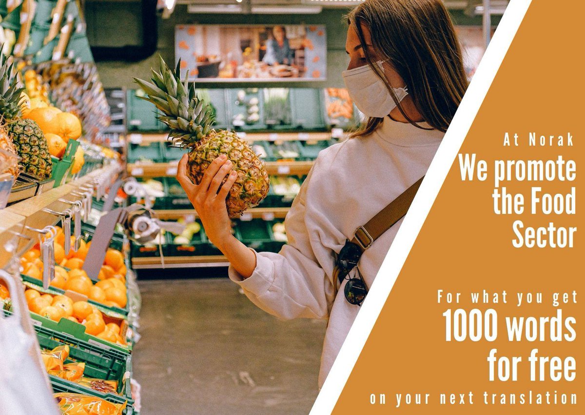 NorakBarcelona's tweet photo. Norak wants to promote the food sector 👉🏻 https://t.co/ebvUk35QuX

#translation #languages #foodsector #marketing #traducciones #promote #norakgroup #Barcelona https://t.co/9iBtPcYsbW