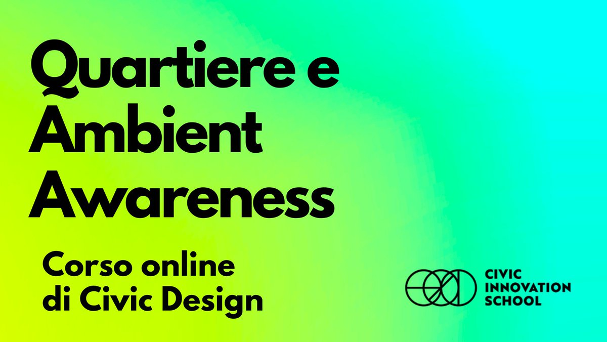 <a href="/civicwise/">CivicWise</a> <a href="/CivicWise_IT/">CivicWise Italia</a> Civic Design | Quartiere e ambient awareness 

🟠👉 civicinnovation.school/civic-design-q… 

<a href="/civicwise/">CivicWise</a> <a href="/CivicWise_IT/">CivicWise Italia</a>