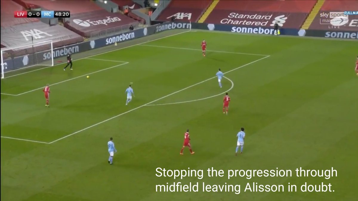 Infact that's what led to the first goal. Liverpool's CB and the GK did not have an option and were forced to go long. Zinchenko won the long ball and the move started which resulted in Gundogan's first goal. 