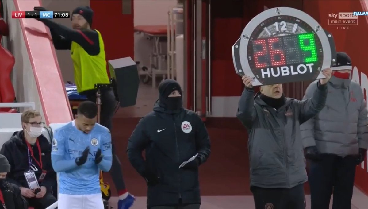 3. The game-changer: Introduction of JesusMahrez was struggling all game to track Robertson so the introduction of Jesus at 1-1 was a killer move by Pep. City's pressing and marking elevated and it forced mistakes out of Alisson who was lost for options. 