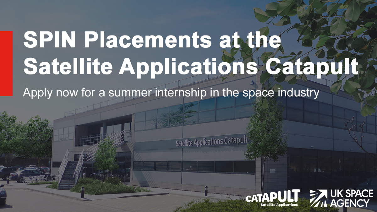 SatAppsCatapult's tweet photo. We've just launched 5 SPIN placements to work within our teams here at the Catapult. Get a head start on your career with hands on experience in Geospatial Intelligence, Emerging Technologies, and more - visit our website for all the info: https://t.co/Oa7XQ2rIxD 🛰️ @spacegovuk https://t.co/4grTpHfd4I