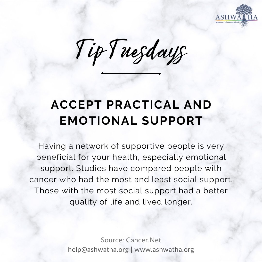 AshwathaCare's tweet photo. #TipTuesdays: Lifestyle Changes to Improve Your Cancer Care from @CancerDotNet Get in touch with us for more help or information: help@ashwatha.org  
.
.
.
#cancercare #ashwatha #ashwathacare #tiptuesday #cancertips #cancerdotnet #healthylife #wellness #caregivertips https://t.co/QEURqT83WY