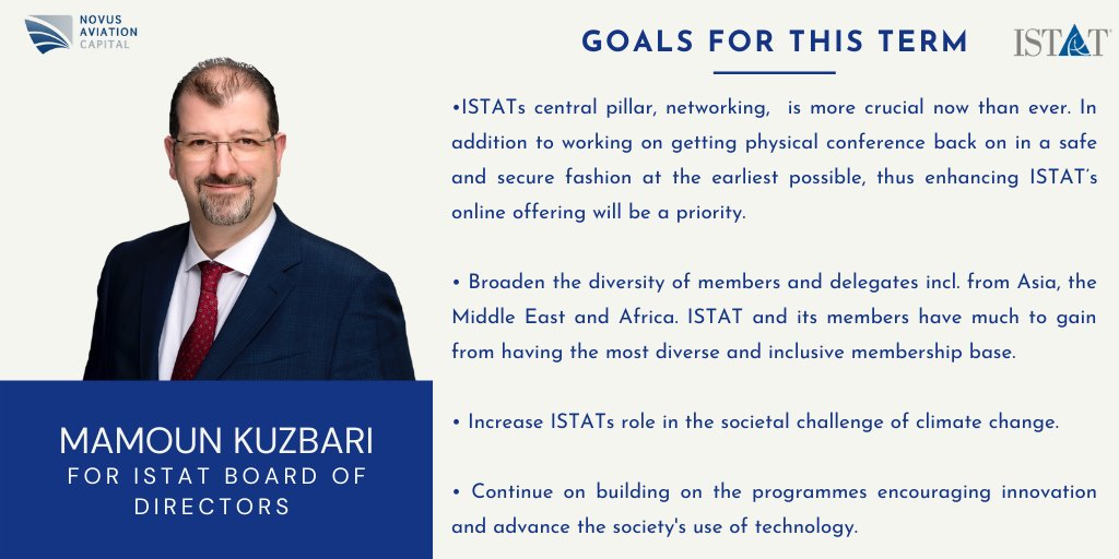 NovusAviation's tweet photo. Our Managing Director @mamoun_novus  is a candidate for @ISTATnews 's 2021 Board Election! Watch this space for more information including Mamoun's plans if elected and the voting process https://t.co/bTmK4Sc2xS