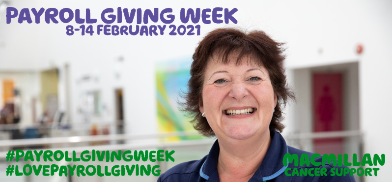 goldmankate's tweet photo. By giving through your salary we are able to provide essential services for people with cancer from our Support Line to our incredible Macmillan Nurses. So simple and makes such a difference to people living with cancer. #payrollgivingweek #lovepayrollgiving https://t.co/7wBh2FsD7o