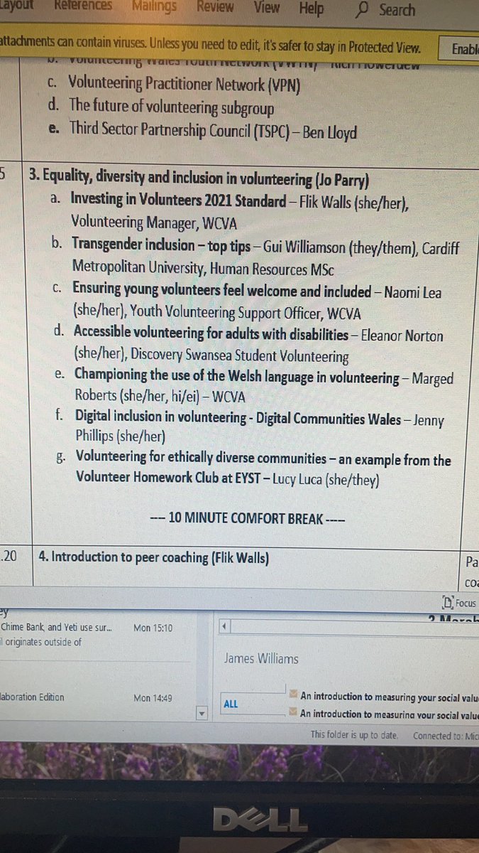 Talking about Equality, Diversity and Inclusion in volunteering today at the Wales Volunteering Network - what an agenda!! <a href="/WCVACymru/">WCVA | CGGC</a> <a href="/Felicitie_Walls/">Felicitie Walls (she/her)</a>